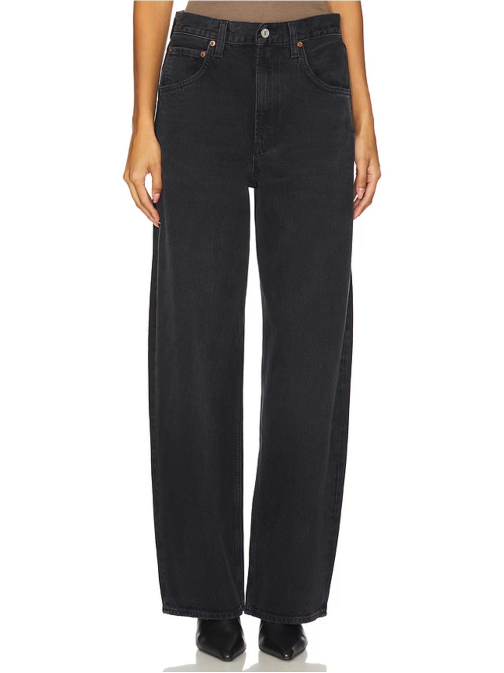 AGOLDE Low Curve Wide-Leg Jeans Black 26